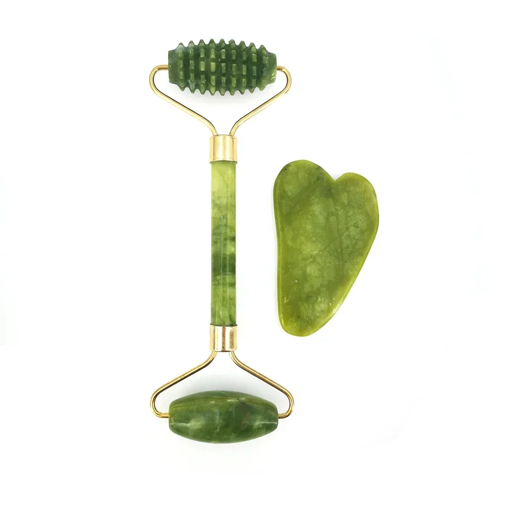 roller de massage jade vert